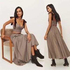 NWT RARE Reformation X Kacey Musgraves Magnolia Two Piece Set Crop Top Skirt - 6